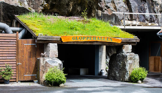 Entrance to a mountain cave venue