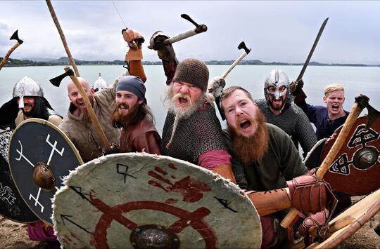 Vikings posing for the camera
